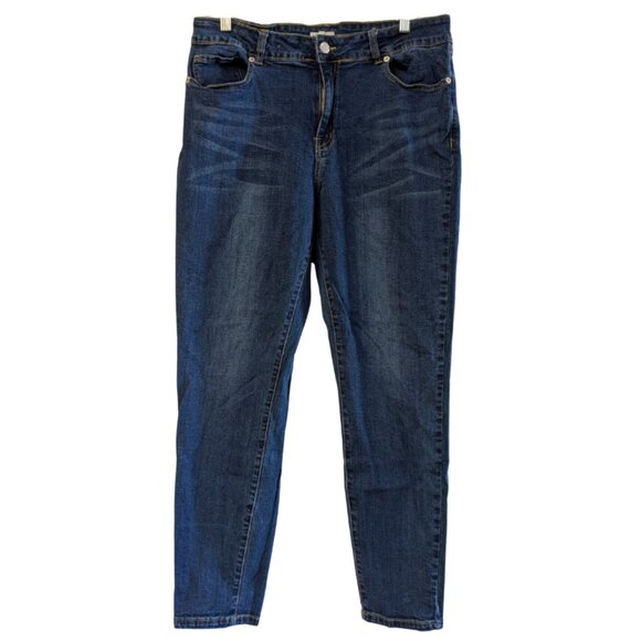 LICTZNEE Denim - LICTZNEE Women’s Skinny Stretch High Rise Jeans, Dark Blue, Plus Size 16
